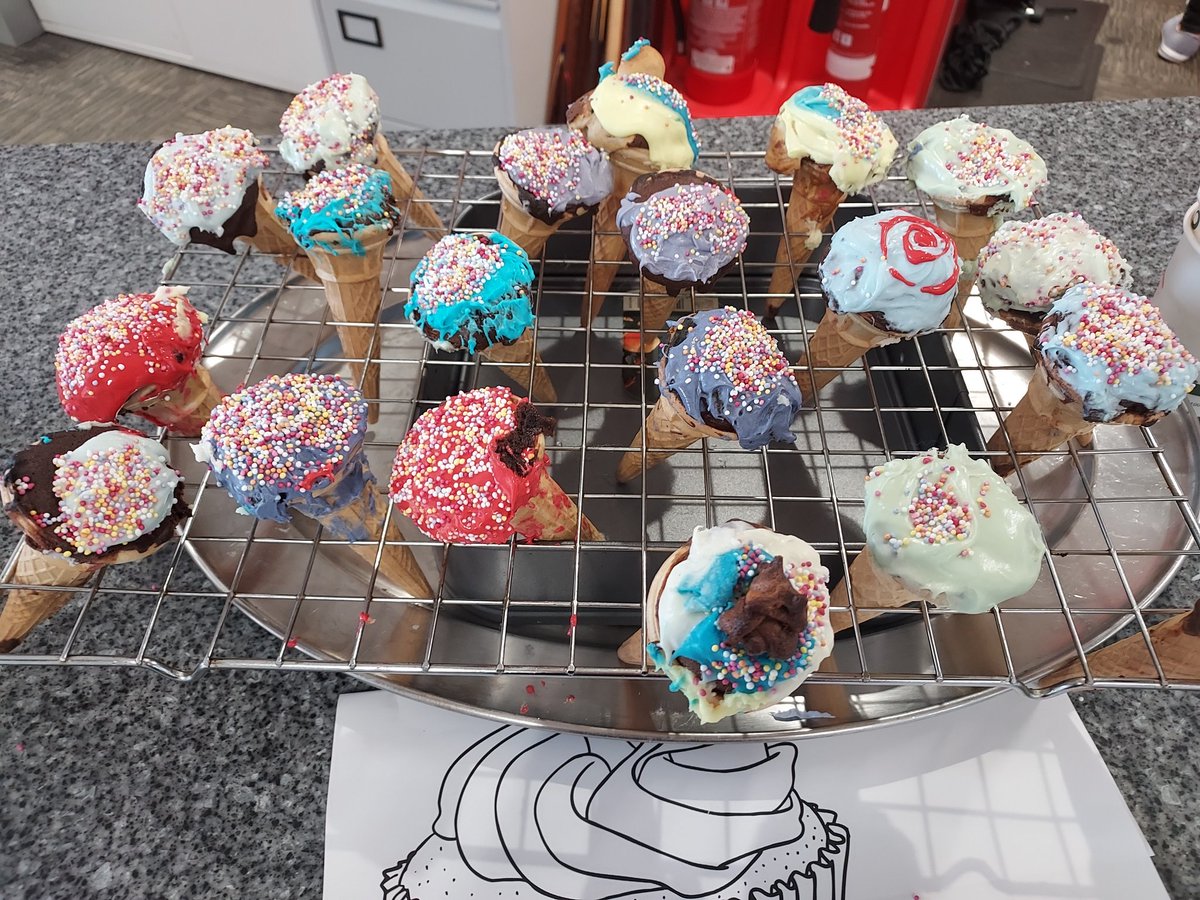 GailCharnock's tweet photo. Silly top and making cake Cones today at @WiganYouthZone holiday club. Also played loads of games and whaky races. 😁👍 https://t.co/huXaMnK09r