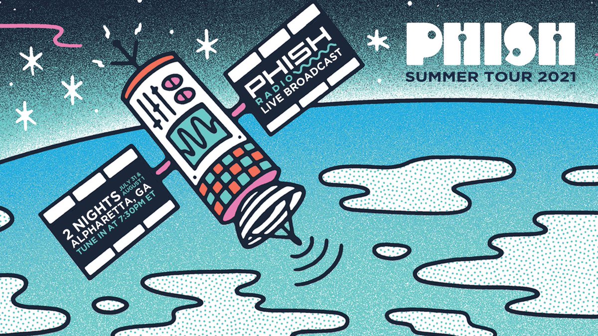phish's tweet image. Phish Radio will broadcast live from @phish's 2-night Alpharetta run this weekend beginning at 7:30PM ET. Tune in on Saturday &amp;amp; Sunday LIVE ⚡️🍑 Listen outside of the car at siriusxm.us/PhishSXM @SIRIUSXM @PhishRadioSXM