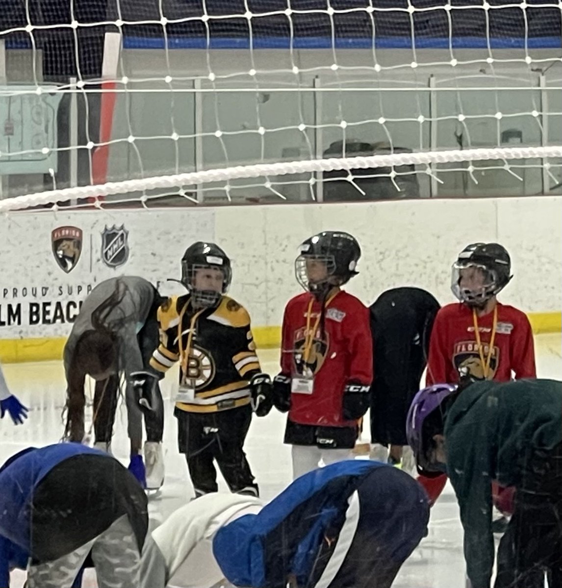 SoFloTerritory's tweet photo. At my sons skating lesson and see these two. About to throw down the gloves I can just feel it. #FlaPanthers #readyforOctober https://t.co/4LRD8R87qU
