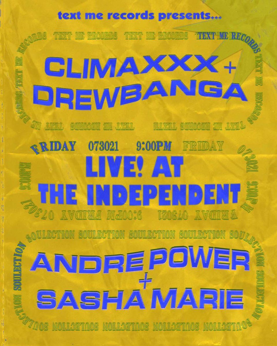 studio_daddy's tweet photo. Wanna see @Soulection x @textmerecords tomorrow in SF?
I’m giving away two list spots
Text Me #climaxxx at +14155484648
Will text back the winner at 9pm tonight
PS: got some special guests performing, don’t miss out!
https://t.co/uErmQediVg https://t.co/ELd0JZJwFK