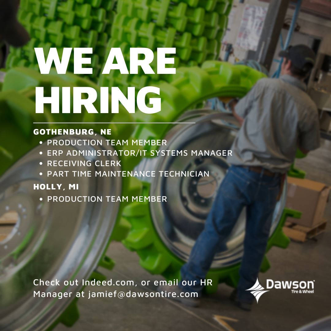 We are hiring! Check out Indeed.com for more details.

• Production Team-Holly, MI
• Production Team-Gothenburg, NE
• ERP Administrator/IT Systems Manager-Gothenburg, NE
• Receiving Clerk-Gothenburg, NE
• Part Time Maintenance Technician-Gothenburg, NE