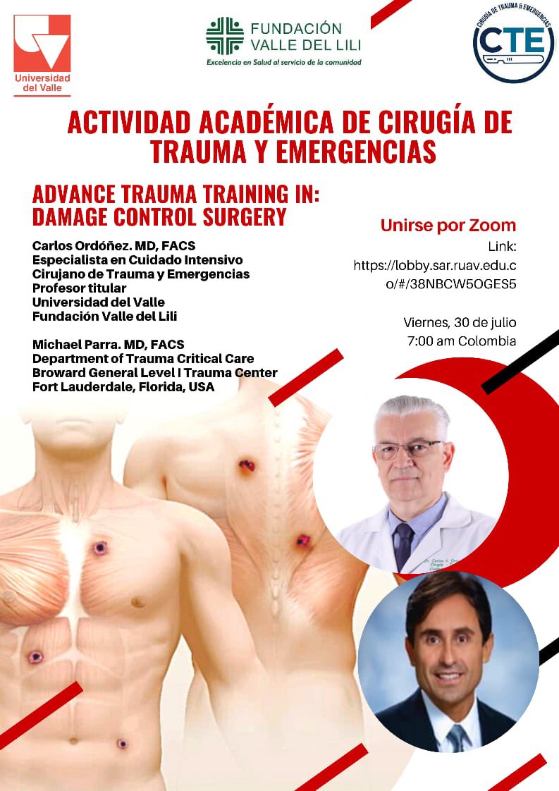 Invitados mañana a la actividad académica de lujo. Link: lobby.sar.ruav.edu.co/#/38NBCW5OGES5  7:00 am de 🇨🇴@Cirbosque <a href="/Me4Trauma/">SoMe4Trauma</a> <a href="/Me4Education/">SoMe4SurgicalEducation</a> <a href="/DCROrganisation/">Damage Control Resuscitation (DCR)</a> <a href="/Panamtrauma/">Panamericanadetrauma</a> <a href="/pferrada1/">Paula Ferrada MD FACS FCCM MAMSE</a> <a href="/traumasotero/">Traumasotero</a> <a href="/ascolcirugia/">AsColCirugía</a> @MISIRG1 <a href="/CirugiaU/">Cirugía Fundamental</a> <a href="/CirugiaUN/">Cirugía General UN</a> <a href="/Cirugiaunilibre/">Cirugía General • Unilibre</a> <a href="/CirugiaGralHIBA/">Cirugía General Hospital Italiano de Buenos Aires</a> <a href="/CirugiaUsabana/">Departamento de Cirugía Universidad de La Sabana</a>