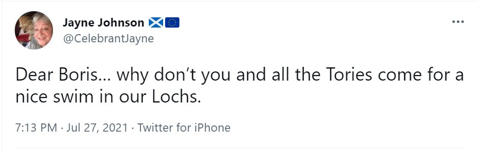 Seven people have died in Scottish lochs over the last few days and this bitter, hateful &amp; nasty Scottish nationalist makes this vile tweet:

👇