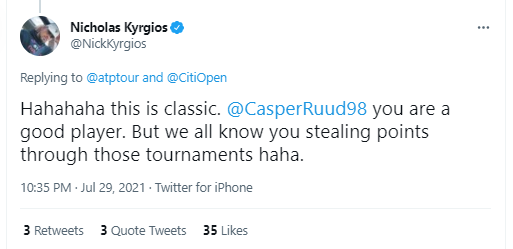 Oliver Tennis On Twitter Nick Kyrgios Vs Casper Ruud Https T Co Bd5dfipg7r Twitter