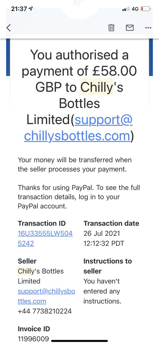 DominicReyes's tweet photo. @19RyanTheLion91 @Chillysbottles Good luck getting and customer support… They’ll  just ignore you. I had to go through PayPal dispute to curve them to even reach out.   Try their customer services phone number they have with PayPal… that will tell you everything you need to know about @chillysbottles https://t.co/dGNEQUHCk1