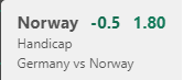 Norway - Germany, start 14:30! ⏰
Norway -0.5 @ 1.8 (2u) 🇳🇴

#betting #olympics #handball