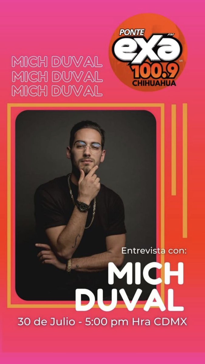MichDuvalMusic's tweet photo. Mañana @Michel_Duval en entrevista para Exa Chihuahua @exachihuahua 😍😍😍 https://t.co/EDFzt6iWOl