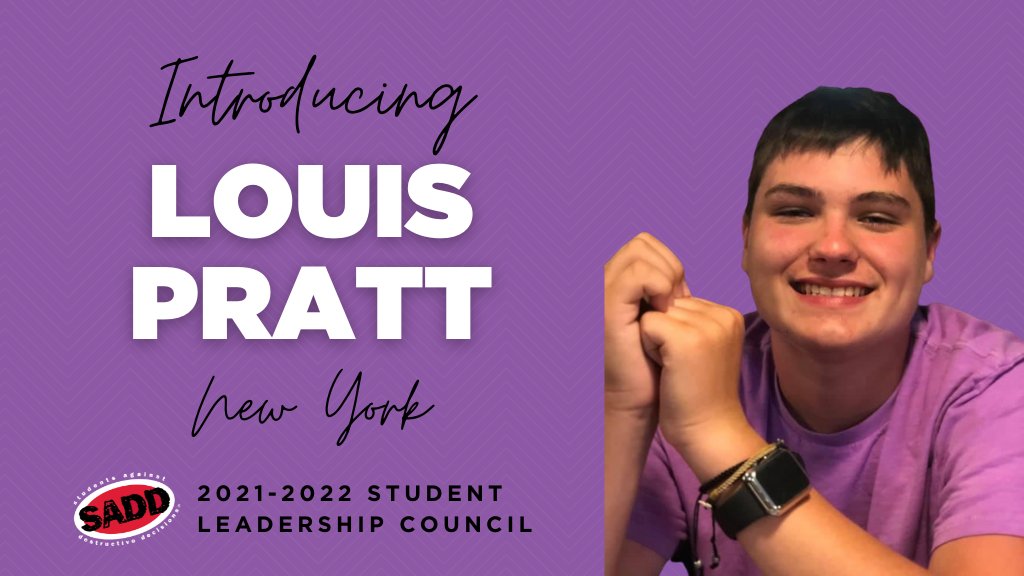 SADDnation's tweet photo. Louis is reppin' @newyorksadd on the SLC! We're looking forward to sharing your talents with SADD Nation. 🤩

“Even the slightest compliment can help someone’s mental health get on the right track” -Louis Pratt https://t.co/sgJHrGPgA1