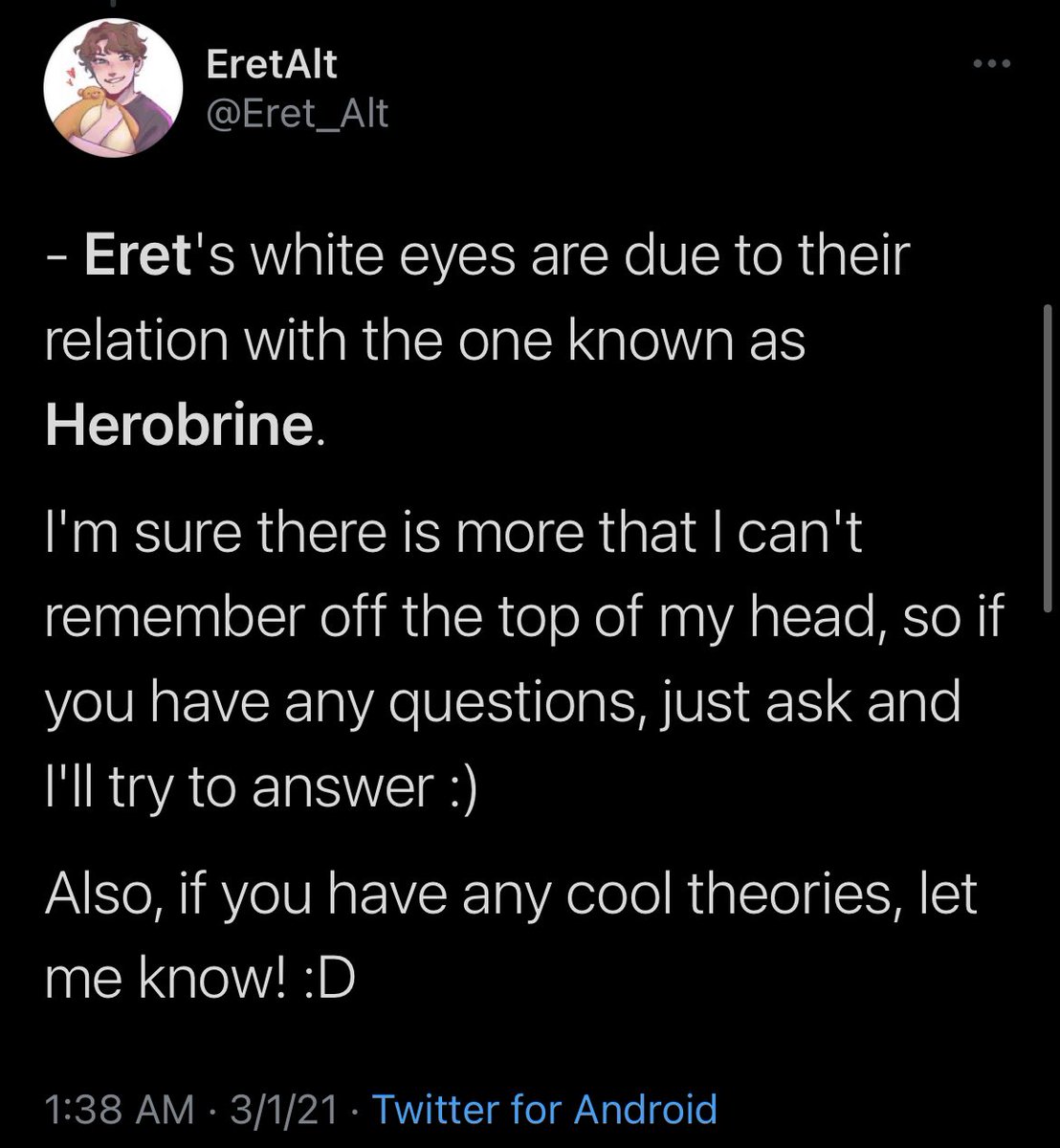 @SaraTheSwag She posted a thread about his character!! A lot was said but this was in there.