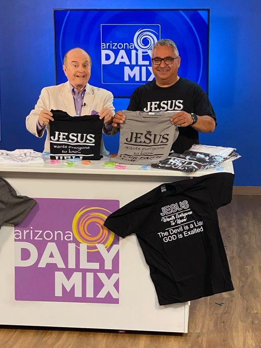JesusNameShirts's tweet photo. Check us out on the Arizona Daily Mix this week on Channel 7!
So excited to get to share our Jesus Name Shirts with you all!

https://t.co/kN08VkQ4do
#JesusChrist #Jesus #JesusNameShirts #JesusSaves #JesusIsLord https://t.co/uid6C3sOGW