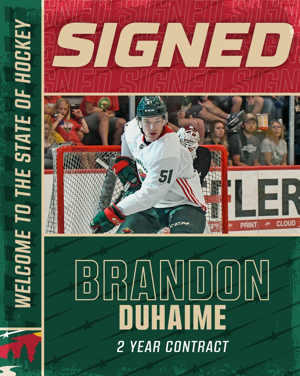 Mn Wild Schedule 2022 23 Minnesota Wild On Twitter: "Brandon Is Back! The #Mnwild Has Agreed To  Terms Forward Brandon Duhaime To A Two-Year Contract (Two-Way In 2021-22  For $750,000/$100,000 And One-Way In 2022-23 For $750,000). More »