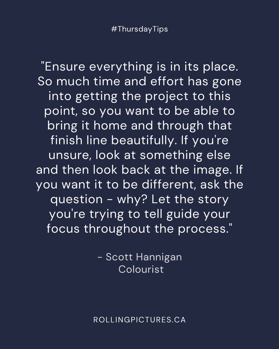 rollingpicture1's tweet image. #ThursdayTips coming from the best #postteam around! This week&apos;s tip coming from our talented Colourist Scott Hannigan!
.
.
One of the ways to avoid any Mis-Steps in Colour!
.
.
#postproductiontips #colour #colourist #colourgrading #advice #guidance #filmtips #filmmakertips
