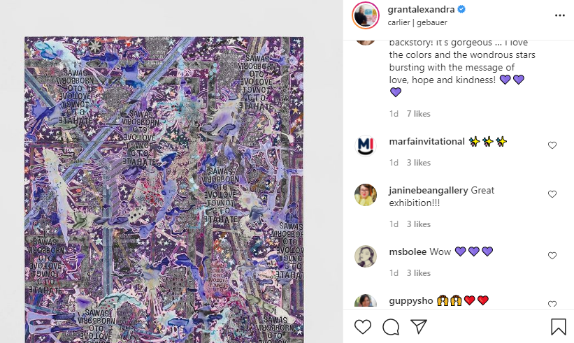 AnnMariaReeves's tweet photo. 👉Below is #MarfaInvitational commenting past 2 days of #AlexandraGRANT Instagram posts: #MarfaInvitational2022 dates are being announced soon... Online #KeanuReeves suspect that is the reason why #Marfa is posting on GRANT'S account, and why we filed with Texas AG today.👮♀️Eve👇. https://t.co/Mxlq47kC9S