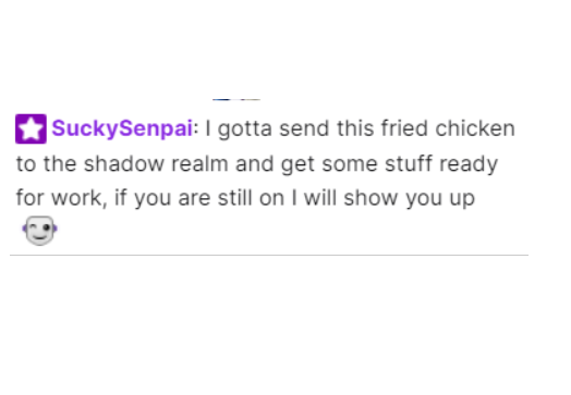 squishday's tweet photo. A new series to our Twitter; #CommentOfTheNight!
The first crown goes to @SenpaiSucky with this peach.
A huge thanks to @cardbazaaruk, @Luke_field23 and all the others who joined us in fall guys and a huge thanks to @jjlass1 for the raid! <3
#twitchuk https://t.co/mltUjuv6hQ