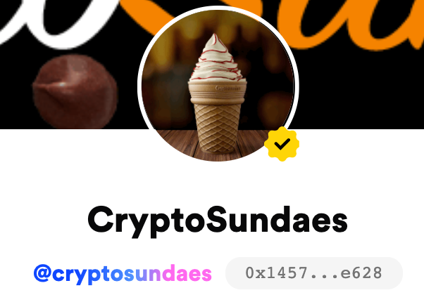 CryptoSundaes's tweet photo. Thanks to @rariblecom for the verification!🎨 https://t.co/euIIIGFy5X