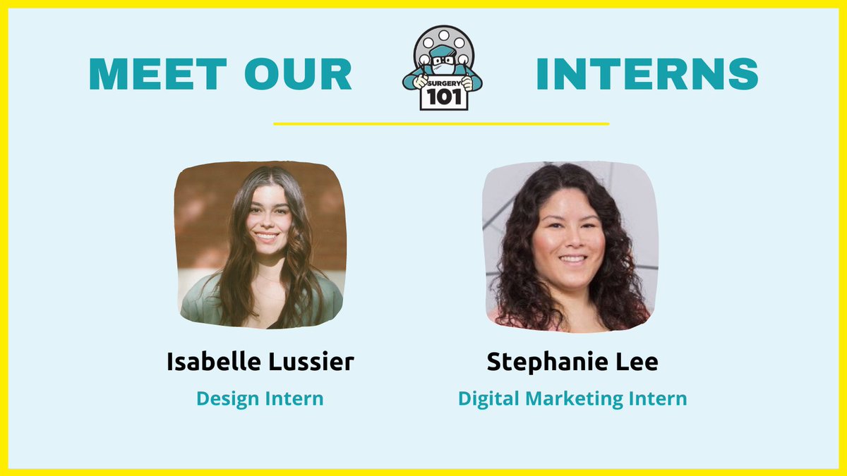 Today's #NationalInternDay so we had to give a shout out to our two rockstar #Surgery101 interns ⭐️. From designing social media graphics, editing 🎞️, and interviewing 🥼 for #SurgerySecrets, they're a big part of our team! Thanks for your hard work this summer!