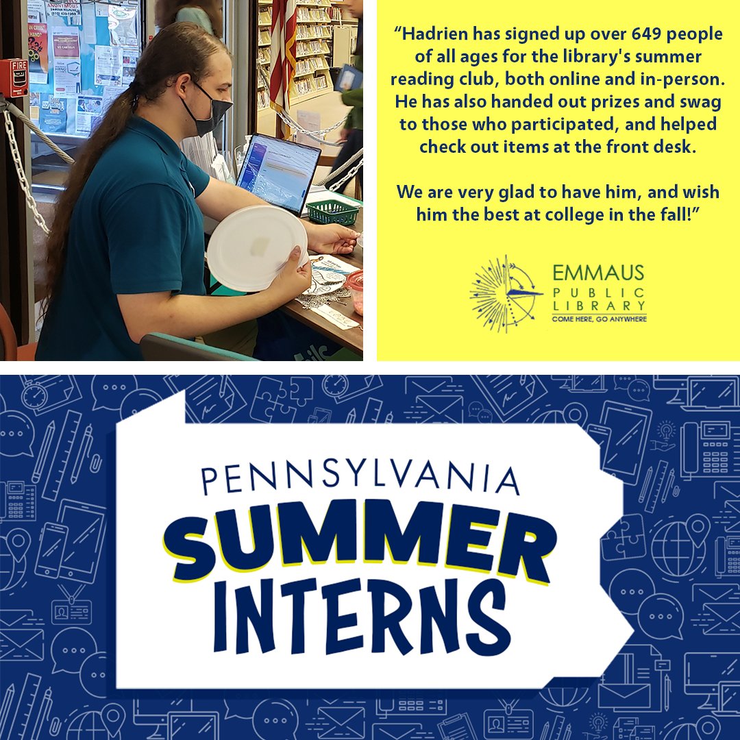 PACareerLinkLV's tweet image. Meet Hadrien, who was supported the @EmmausPublicLib this summer by enrolling hundreds of people into the reading program. 
#PASummerInterns #NationalInternDay