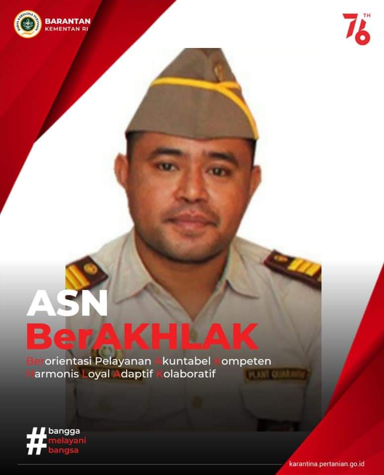 KarantinaEnde's tweet photo. Jajaran pimpinan dan pejabat Karantina Pertanian khususnya Karantina Pertanian Ende siap menjalankan nilai-nilai dasar yang diamanatkan Presiden Joko Widodo.

#BanggaMelayaniBangsa
#BerAKHLAK
#ASNBarantansiap
#TransformasiASN
#KarantinaPertanian
#KarantinaPertanianEnde https://t.co/6zaqleoXdP
