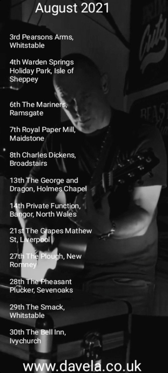 DaveLa92's tweet photo. July was a great month for getting back to the gigs after you know what! Roll on August #LiveMusic #acoustic #gigs https://t.co/YcSsRjOGJF