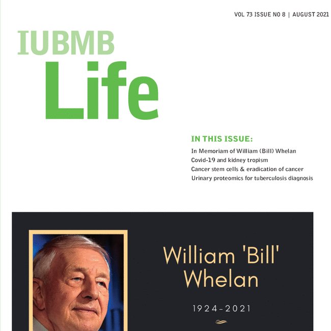 August #IUBMB Life issue online Find it here👇 iubmb.onlinelibrary.wiley.com/toc/15216551/2… 💠In Memoriam of William (Bill) Whelan 💠#Covid19 and #kidney tropism 💠#Cancerstemcells & eradication of cancer 💠Urinary #proteomics for #tuberculosis diagnosis #Biochemistry #neurodegeneration