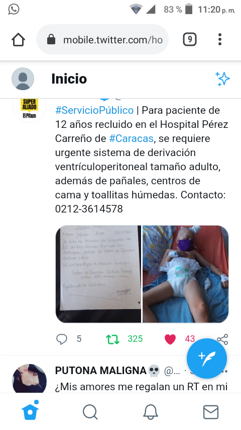 GuerreroPrimera's tweet photo. Aquí le pido a toda aquellas personas que pueda ayudar al niño Yeferson Moreno Zambrano que está en el Pérez Carreño se lo Agradezco de corazón 
#29Julio @NicolasMaduro @dcabellor @HectoRodriguez @RodolfoSanz @GalindezAntonio https://t.co/j79qY2xvUg