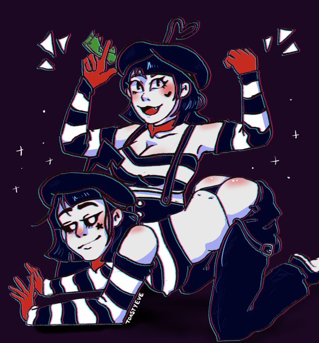 A fanart to the extremely funny and two hotties work by @derpixon Mime and  Dash, ω•｀)☆♡, Mime And Dash