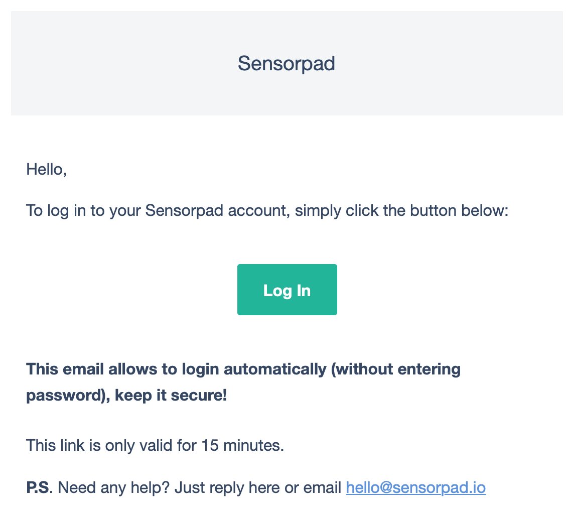 sensorpad's tweet photo. We added secure login via magic link 🪄 https://t.co/aRB0PVxZrR