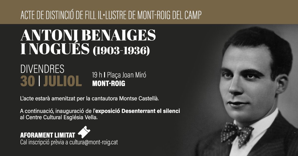 montsecastella's tweet photo. Fou lo primer mestre assassinat pels colpistes de Franco. Català, republicà, pedagog. Exercia la docència a una escola rural de Burgos. Los hi va prometre als alumnes que els duria a vore el mar. No hi va ser a temps.Este divendres lo seu Mont-roig natal l'homenatja i jo hi canto https://t.co/cMbXKmgevN