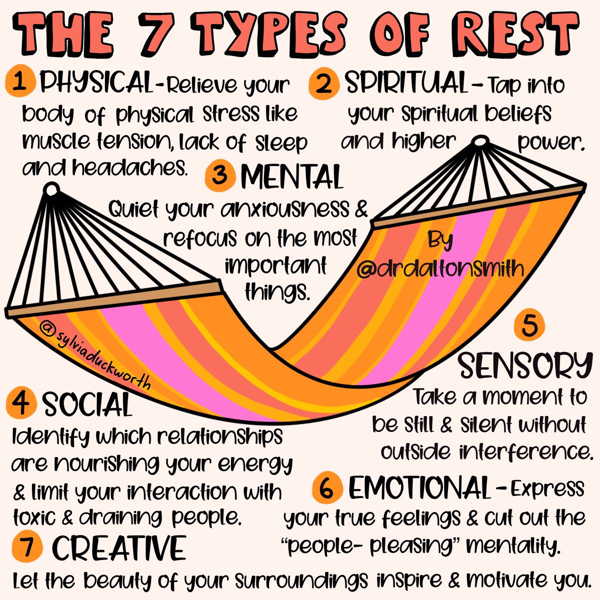 MindShift (@mindshiftkqed) on Twitter photo Rest is so important!
Ideas via Sacred Rest by <a href="/DrDaltonSmith/">Saundra Dalton-Smith</a>
Sketchnote via Sketchnote via @sylviaduckworth Rest is so important!
Ideas via Sacred Rest by <a href="/DrDaltonSmith/">Saundra Dalton-Smith</a>
Sketchnote via Sketchnote via @sylviaduckworth