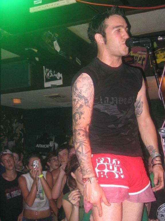 pete wentz modelling fall out boys merchandise