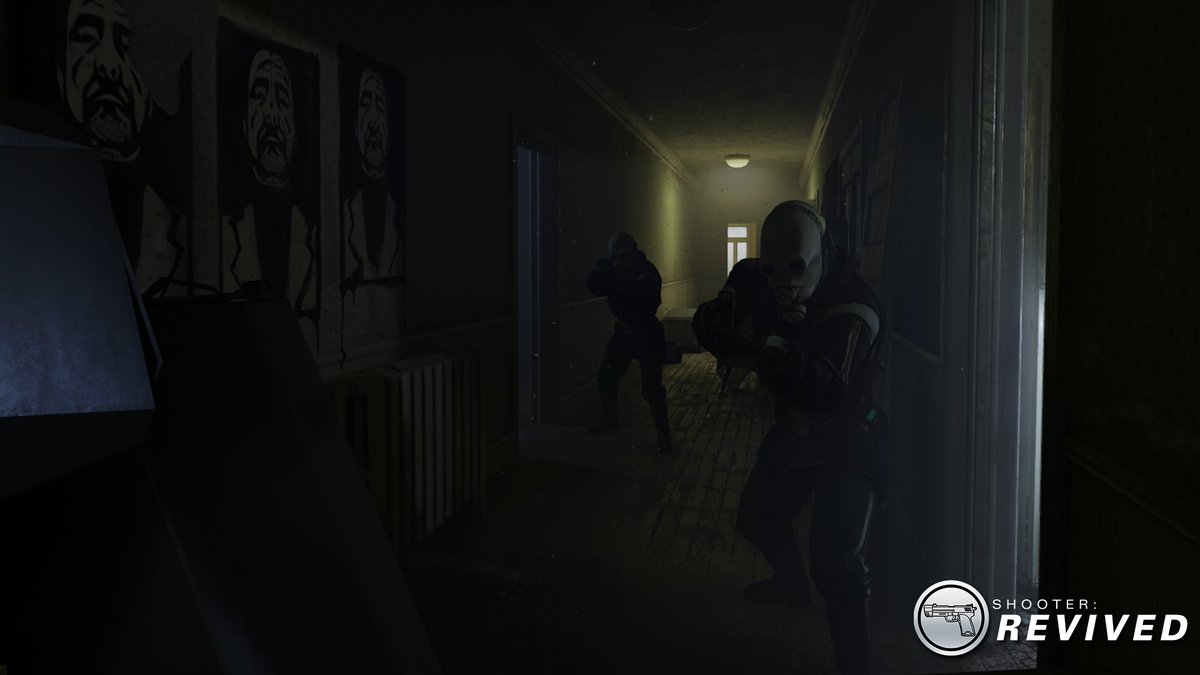 Fresh from the success of Aperture VR, we are still hard at work on Shooter: Revived.

Here's a screenshot of one of the earlier maps, Corridor! You might recognize these guys from the main campaign; now, they're actual enemies!