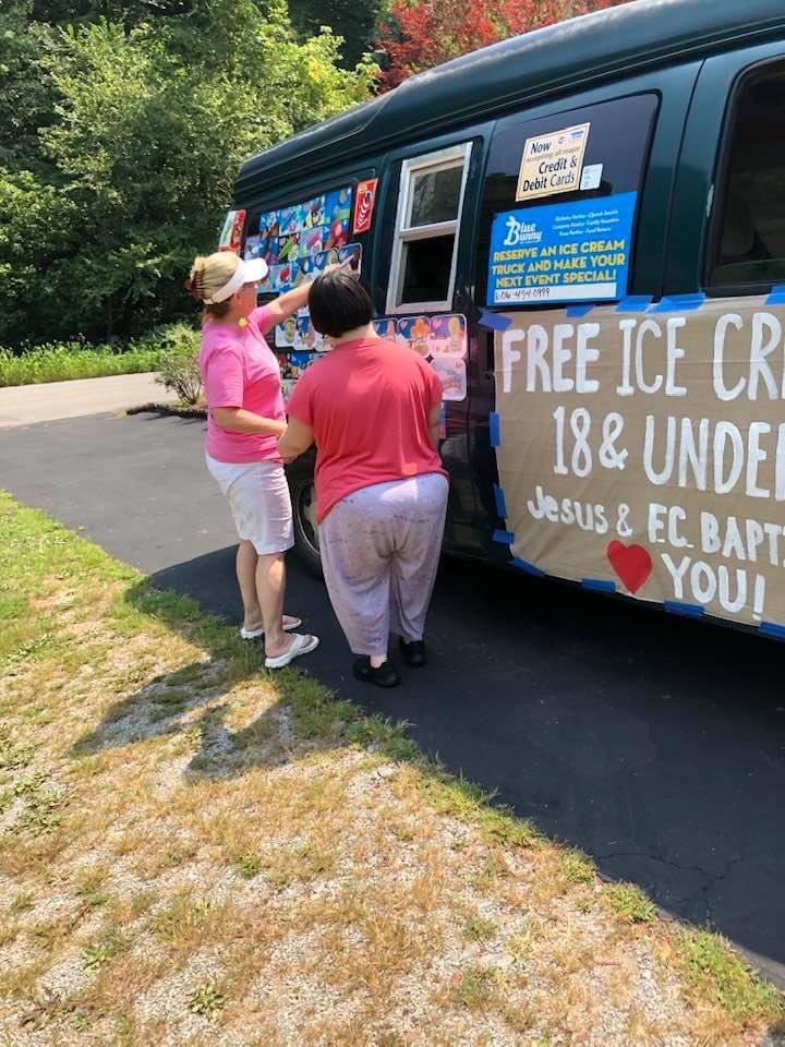 Great outreach idea by Feds Creek Baptist Church giving away free ice cream on this hot July day!