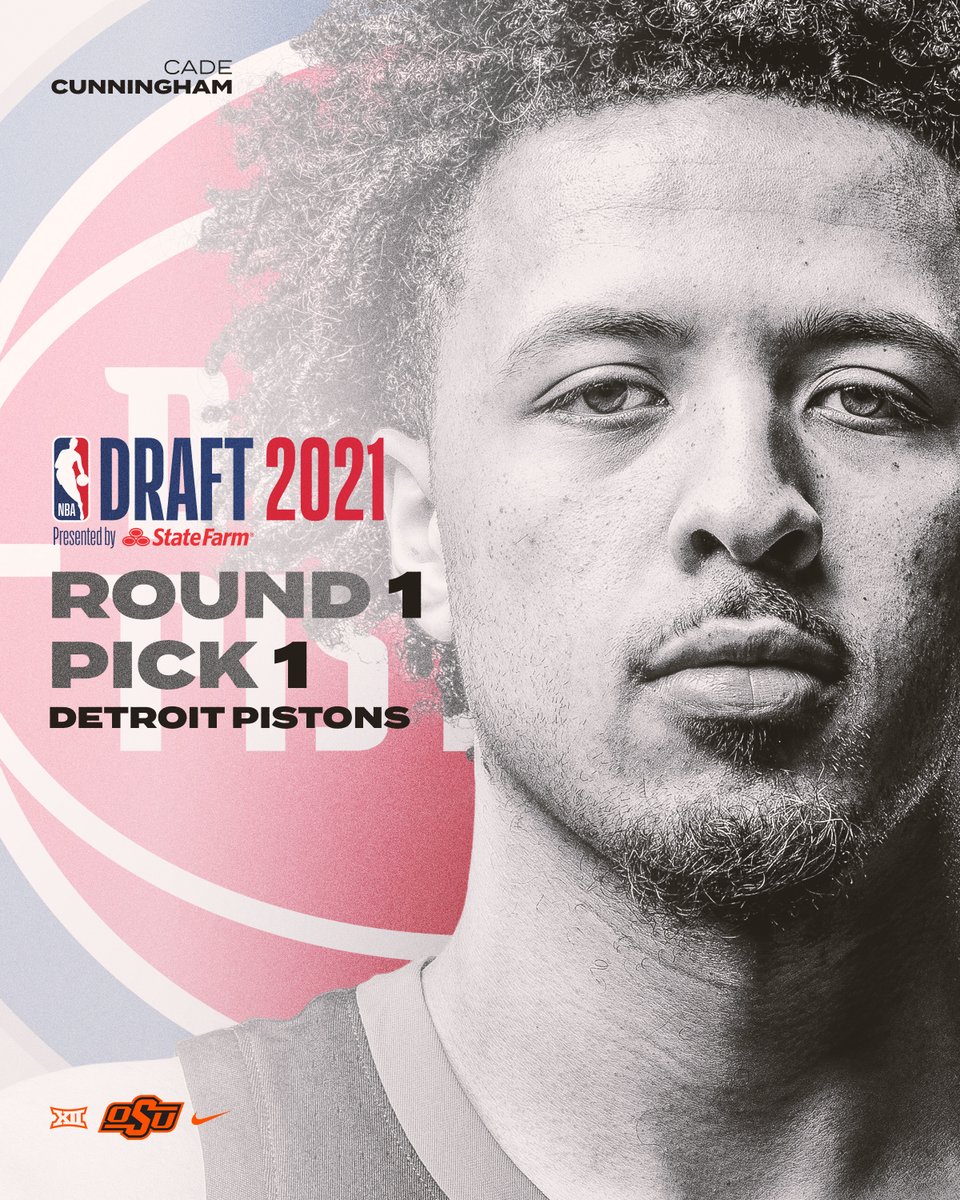 The No. 1 Pick in the 2021 NBA Draft: the one and only Cade Cunningham. #NBADraft

#NewEra | #GoPokes