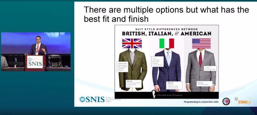 Ameer E. Hassan (@ameerehassan) on Twitter photo Everyone’s favorite slide was the Italian 🇮🇹suit analogy #humorinNeuro Thank you to the <a href="/SNISinfo/">SNIS Info</a> <a href="/SandraNarayanan/">Sandra Narayanan, MD, FAHA, FANA, FSVIN, FAAN</a> <a href="/rdeleacymd/">Reade De Leacy MD</a> <a href="/StavTjoumakaris/">Stavropoula Tjoumakaris MD, MBA, FAANS, FACS, FAHA</a> and many others for a very good meeting. <a href="/eytanraz/">Eytan Raz</a> <a href="/italolinfante/">IL</a> <a href="/PascalJabbourMD/">Pascal Jabbour MD, FAANS, FACS, FAHA</a> <a href="/svinsociety/">SVIN</a> <a href="/YoungNIR/">YoungNIR</a> <a href="/SNISinfo/">SNIS Info</a> #SNIS2021 Everyone’s favorite slide was the Italian 🇮🇹suit analogy #humorinNeuro Thank you to the <a href="/SNISinfo/">SNIS Info</a> <a href="/SandraNarayanan/">Sandra Narayanan, MD, FAHA, FANA, FSVIN, FAAN</a> <a href="/rdeleacymd/">Reade De Leacy MD</a> <a href="/StavTjoumakaris/">Stavropoula Tjoumakaris MD, MBA, FAANS, FACS, FAHA</a> and many others for a very good meeting. <a href="/eytanraz/">Eytan Raz</a> <a href="/italolinfante/">IL</a> <a href="/PascalJabbourMD/">Pascal Jabbour MD, FAANS, FACS, FAHA</a> <a href="/svinsociety/">SVIN</a> <a href="/YoungNIR/">YoungNIR</a> <a href="/SNISinfo/">SNIS Info</a> #SNIS2021
