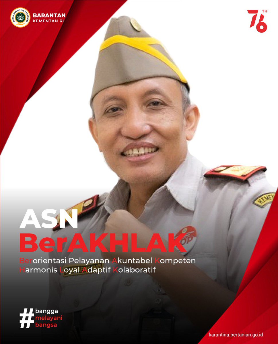karantinasulsel's tweet photo. SobatQ, @karantinamks siap menerapkan Core Values Aparatur Sipil Negara yang Berorientasi Pelayanan, Akuntabel, Kompeten, Harmonis, Loyal, Adaptif, Kolaboratif (ASN BerAKHLAK)

@Barantan_RI 
#TransformasiASN 
#karantinapertanianmakassar 
#kemenpanrb https://t.co/UEsAAlSPa5