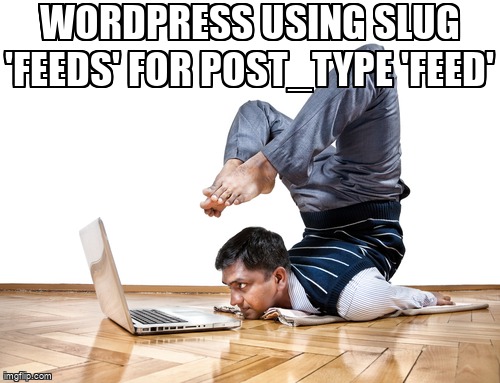 overflow_meme's tweet image. wordpress using slug &apos;feeds&apos; for post_type &apos;feed&apos; stackoverflow.com/questions/6841… #wordpress #feed #posttype