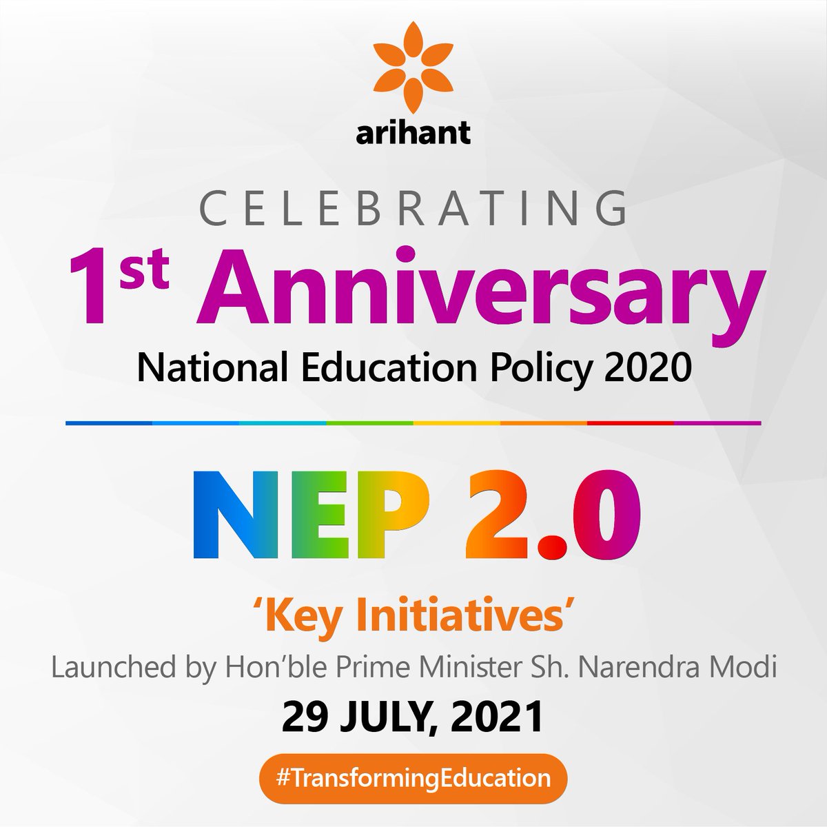 arihantpub's tweet photo. While Last Year New #NationalEducationPolicy2020 was Adopted, yesterday in a Video Conference our #PrimeMinister Shri #NarendraModi laid down the road map on 1st Anniversary of #NEP2020. 

Here are “ #KeyInitiatives” from the Conference. 

#CBSE #NEP #TransformingEducation https://t.co/k551yw5V6K