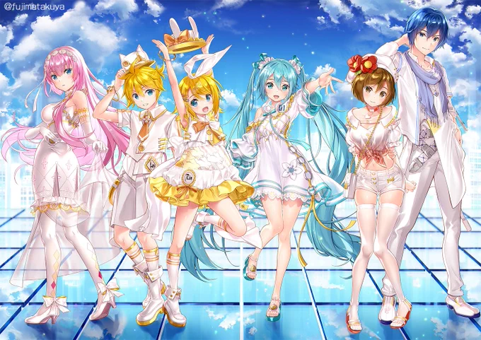 渋谷モディで8/27～9/12に開催の『初音ミク Creators Party 2021』のメインビジュアルを描かせていただきました!
初めて6人一緒に描けて嬉しいです☆
https://t.co/j2LVNpkla5
#初音ミク 