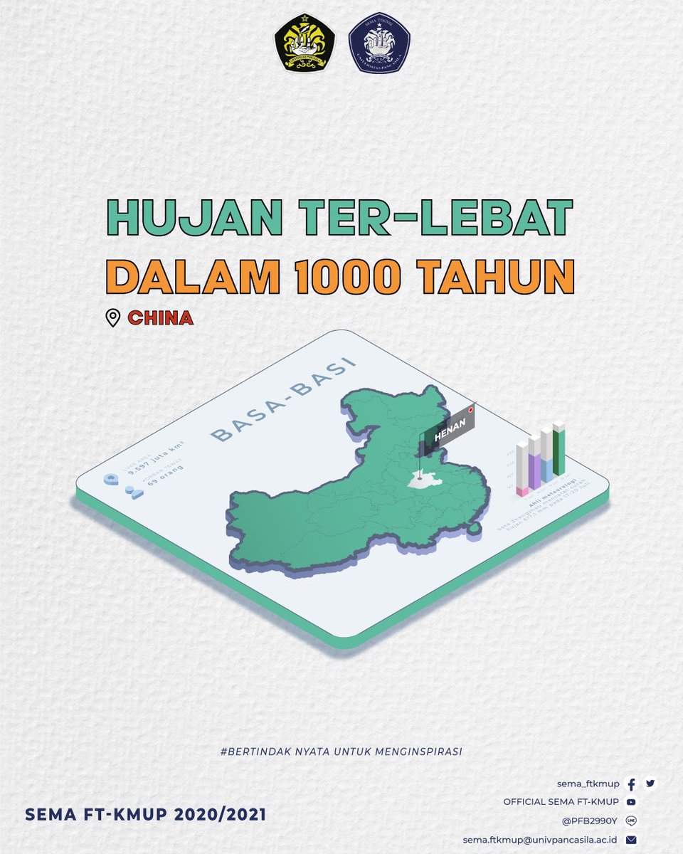 [BASA BASI]
Bacaan Santai Berbasis Informasi
.
Banjir  Besar Negeri Tirai Bambu
.
(Caption lebih lengkap, dapat kamu baca di akun Instagram, line dan facebook SEMA FT-KMUP)
.
Bidang III Kesejahteraan Mahasiswa
SEMA FT-KMUP 2020/2021
"Bertindak nyata untuk menginspirasi"