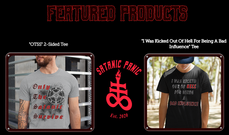 SatanicPanicUSA's tweet photo. New "Featured Products": ONLY THE SATANIC SURVIVE &amp; I WAS KICKED OUT OF HELL available exclusively from https://t.co/3KmcrzQjka - come get your hell on! https://t.co/ait5kmkhMJ