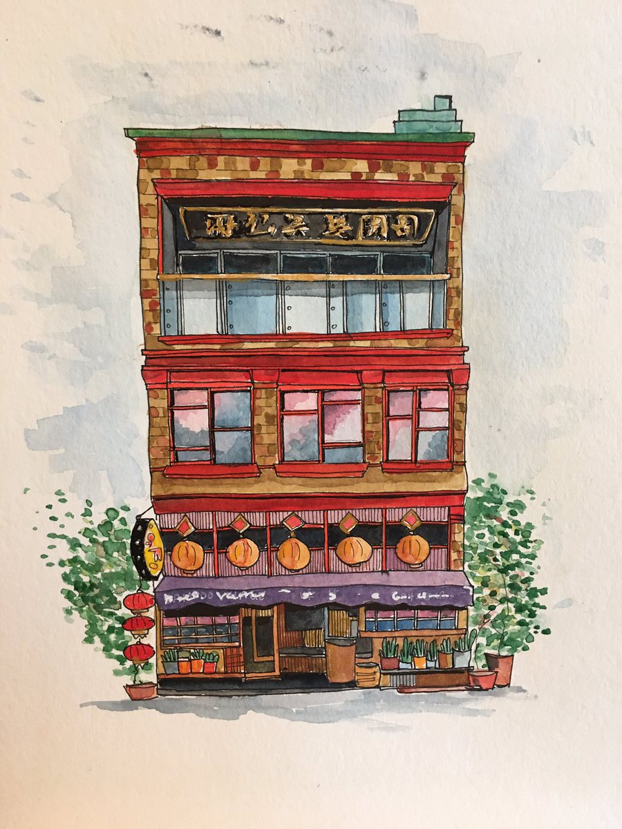 Bamboo Village has to be the best gift store in #Vancouver! Located at 135 E. Pender, it’s like a museum exhibition for your senses. I love wandering through their long &amp; narrow aisles. This is #painting #3 in my Vanishing #ChinatownYVR series. #strathcona #history