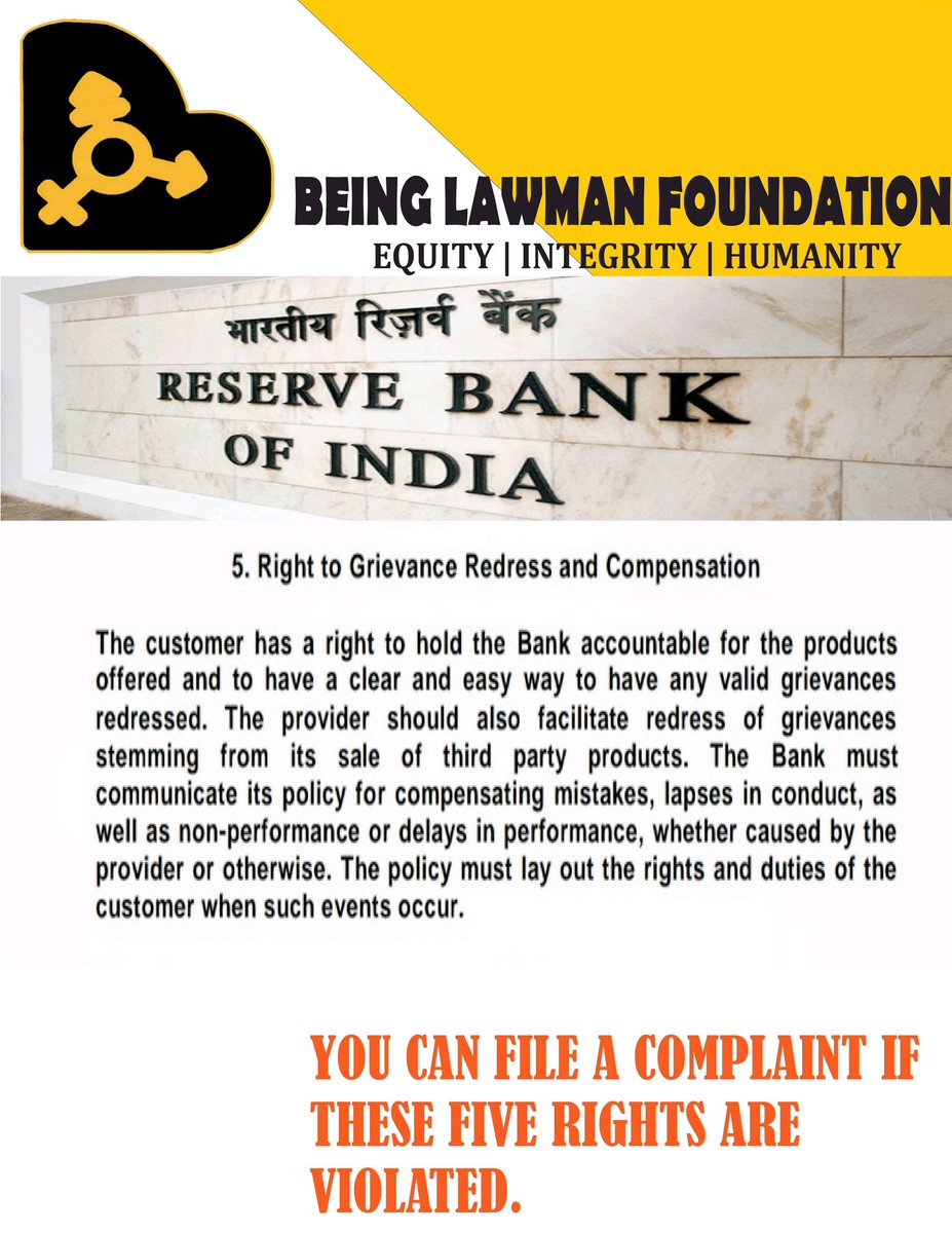 BeingLawman's tweet photo. #CustomerRights #R.B.I #GetHelpToday #LegalServices #LegalAid #LegalAwareness #NonProfitOrganization #Equity #Integrity #Humanity #BeingLawman https://t.co/JHuOtpGqk3
