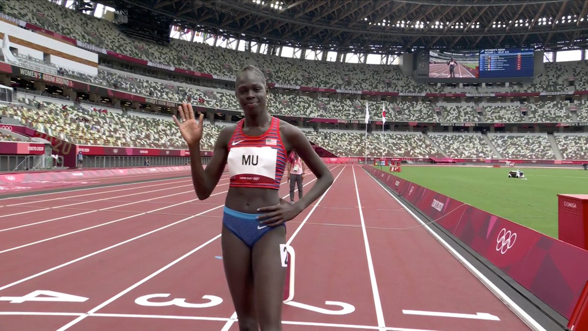 TrackTownUSA's tweet photo. She knows how to WIN. 😎

@athiiing cruises in heat No.3 of the women's 800m, clocking 2:01.10

#Tokyo2020 #Athletics https://t.co/04wH9Hs6qI