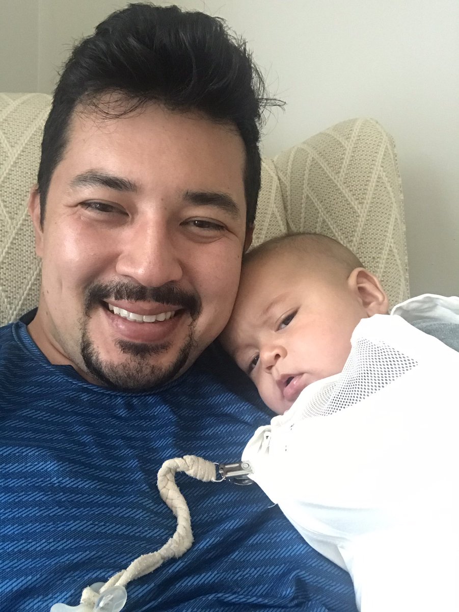 RyanTakeo's tweet photo. One more day of parental leave. I’ll miss all the snuggles. #readyFreddieV https://t.co/c0RK16SSZO