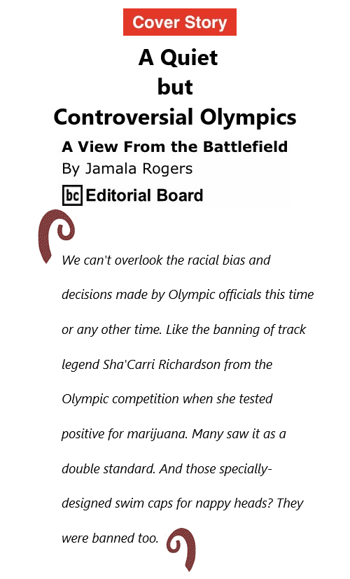 BC_Nation's tweet photo. New Issue of The BlackCommentator - July 29, 2021 - Issue 876 Cover Story: A Quiet but Controversial Olympics - View from the Battlefield By Jamala Rogers, BC Editorial Board https://t.co/G3R8BxDvDQ https://t.co/JthOtXmMaR