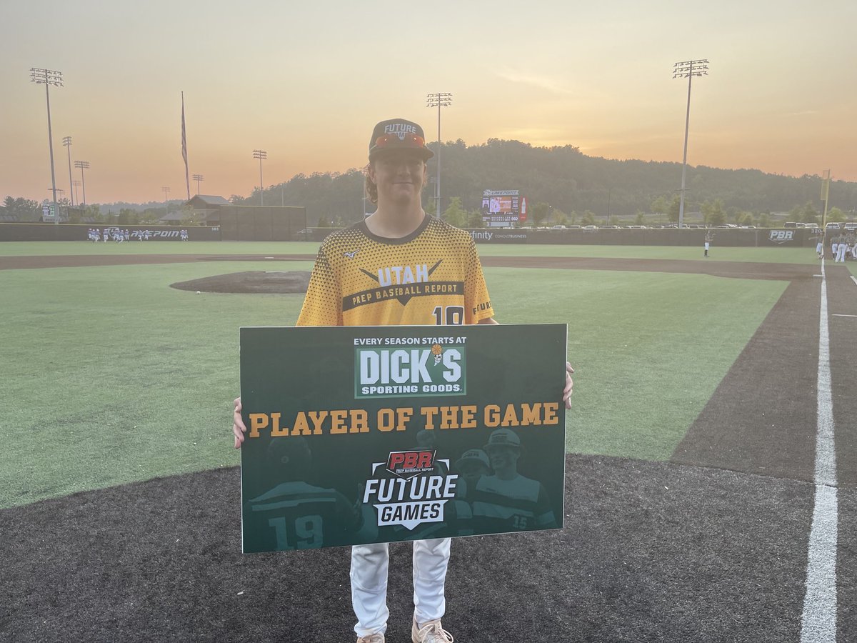 🔥 Player of the Game 🐝

2023 @PBR_Uncommitted | CONGRATS <a href="/RykerSchow/">Ryker Schow</a> | Ryker Schow, 6-0 165, OF, R-R (Pleasant Grove HS) on his on earning Game 1 - Player of the Game w/his 4 hit performance with 2 2B’s! 

Team Utah 13 Team Oklahoma 1. 

<a href="/prepbaseball/">Prep Baseball</a>
<a href="/ShooterHunt/">Shooter Hunt</a>
<a href="/NathanRode/">Nathan Rode</a>