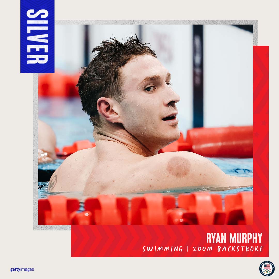 Back on the podium. 👏

<a href="/ryan_f_murphy/">Ryan Murphy</a> wins the silver medal in the 200m backstroke. #TokyoOlympics