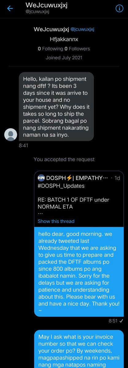 dollsonlineshop's tweet photo. As much as we want to handle this by ourselves but this is too much! You're so demanding and rude. We humbly asking for time and patience to packed those albums tapos gusto mo tapos agad agad mapashipped na sayo? ++ https://t.co/E4pFQJjPMR