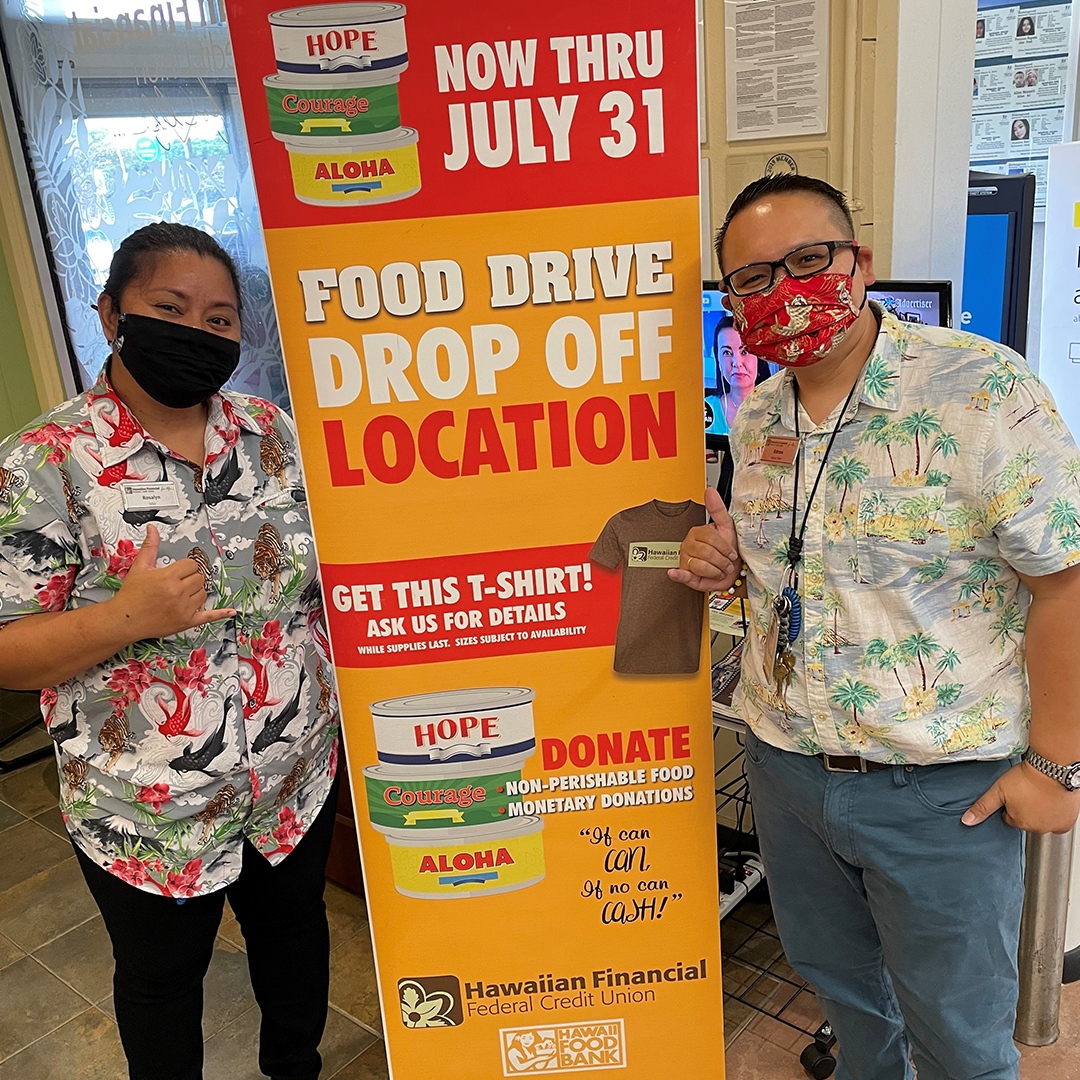 Got cans for Kunia? All HIFICU branches are collecting food & monetary donations til the end of the week to help in the fight against hunger. Your kind donations & proceeds will go directly to @hawaiifoodbank. Mahalo for your support! #NourishOurOhana #EndHunger #HIFICU #forlife