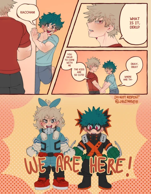 Day 3 of #TwinStarsWeek2021 
Costumes / Family / Domestic
Kacchan's poor little heart can't take all this 🧡
#bkdk #ktdk 